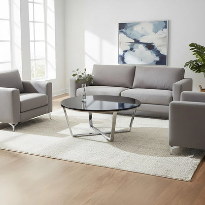 Allure Round Black Faux Marble Coffee Table