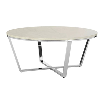 Allure Hexagon Tempered Glass Chrome Coffee Table