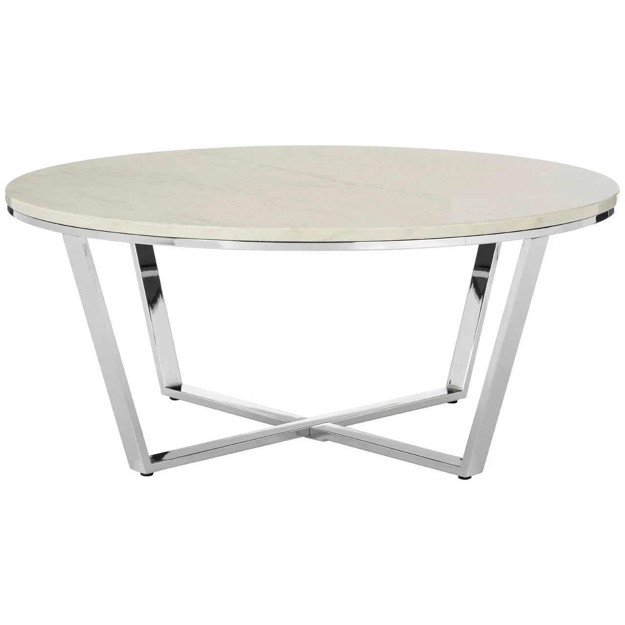 Allure Hexagon Tempered Glass Chrome Coffee Table