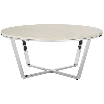 Allure Hexagon Tempered Glass Chrome Coffee Table