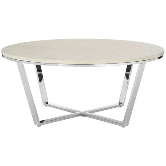Allure Hexagon Tempered Glass Chrome Coffee Table