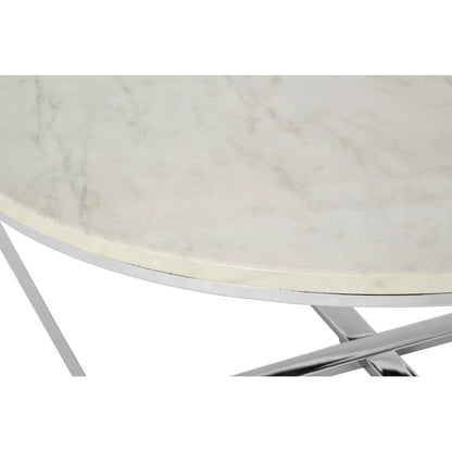 Allure Hexagon Tempered Glass Chrome Coffee Table