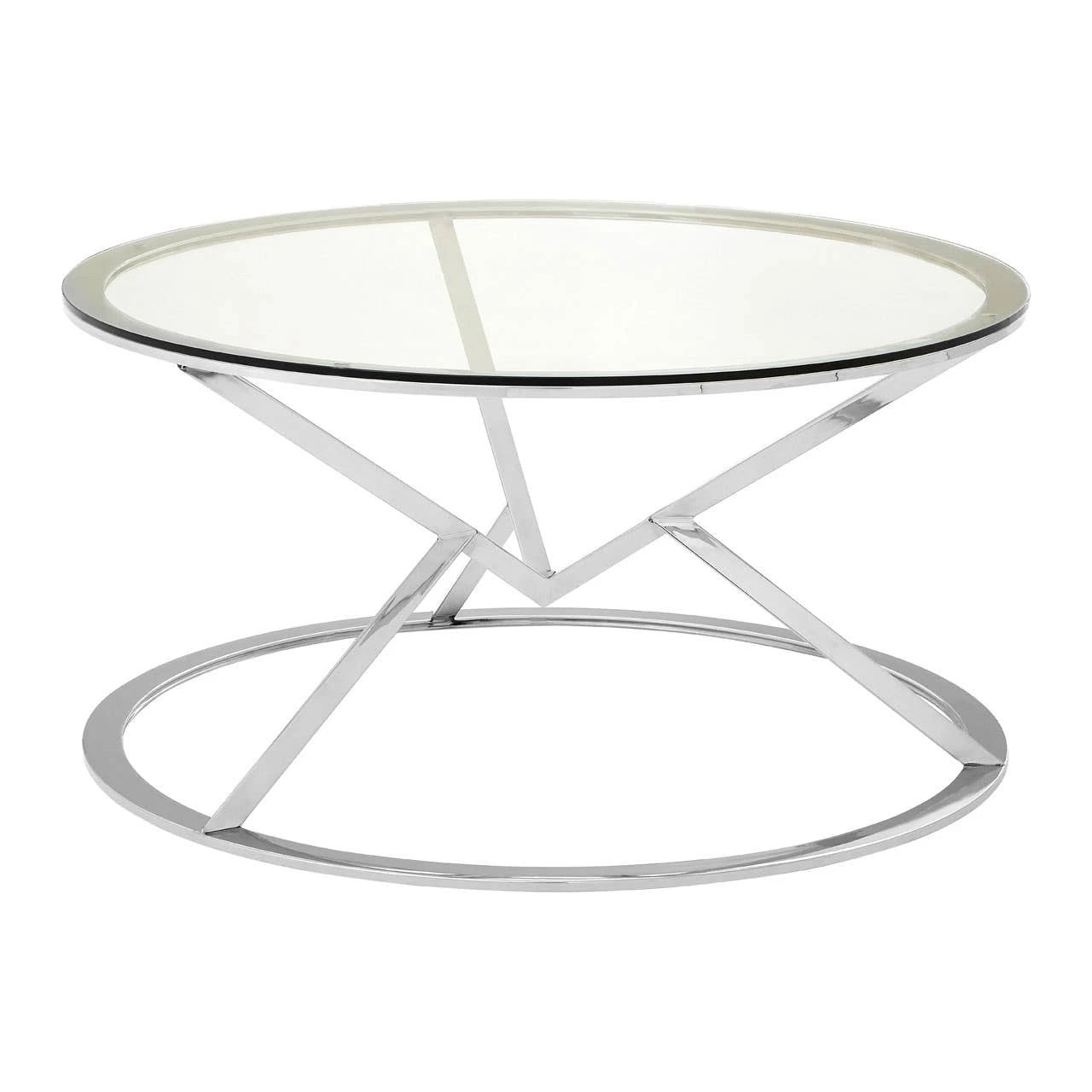 Allure Corseted Round Silver Coffee Table