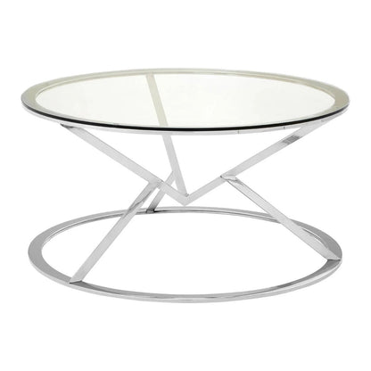 Allure Corseted Round Silver Coffee Table