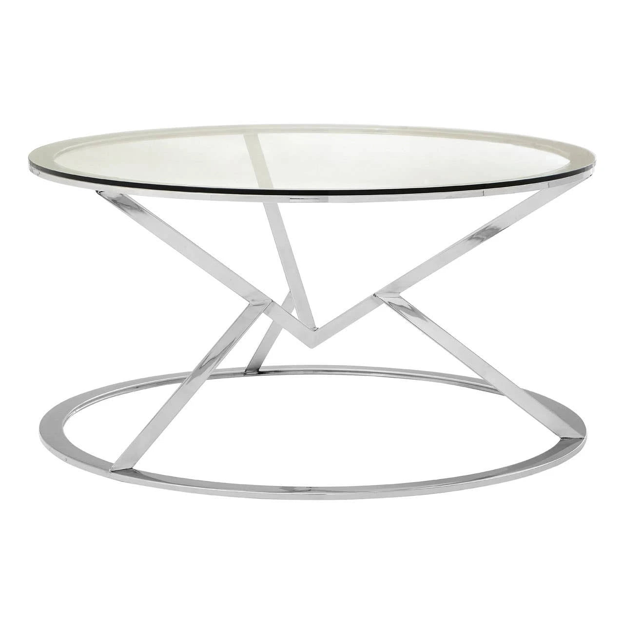 Allure Corseted Round Silver Coffee Table