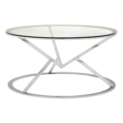 Allure Corseted Round Silver Coffee Table