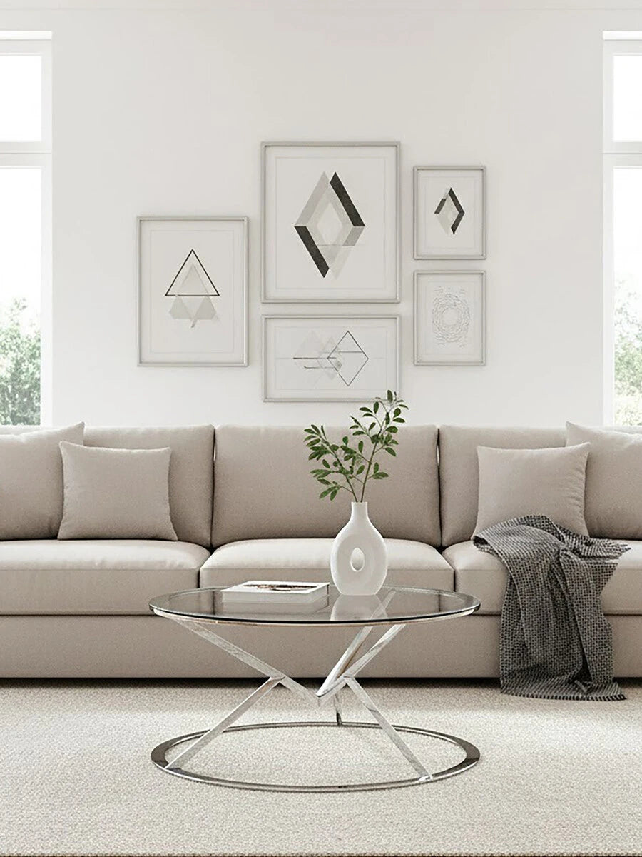 Allure Corseted Round Silver Coffee Table