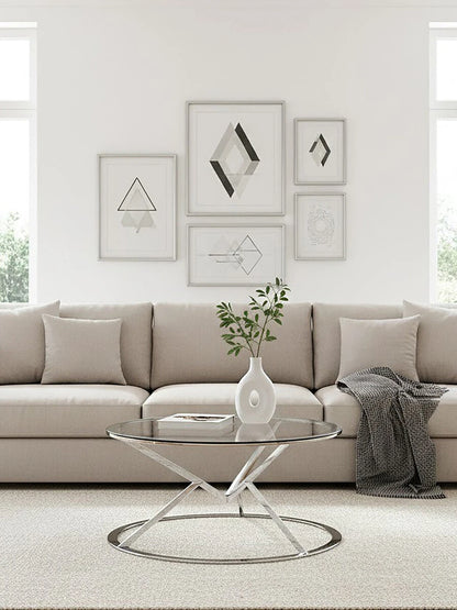 Allure Corseted Round Silver Coffee Table
