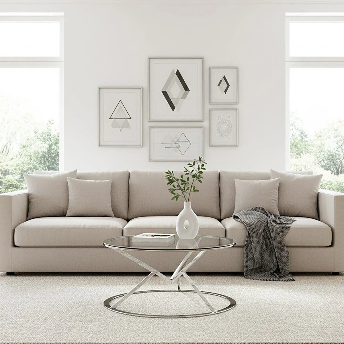 Allure Corseted Round Silver Coffee Table