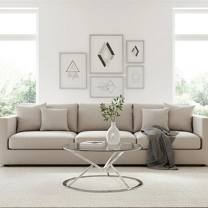 Allure Corseted Round Silver Coffee Table