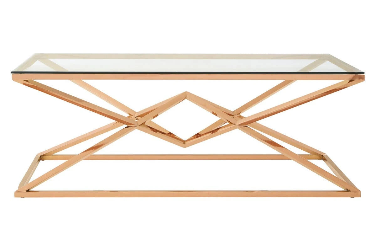 Allure Corseted Rose Gold Coffee Table