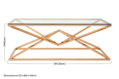 Allure Corseted Rose Gold Coffee Table