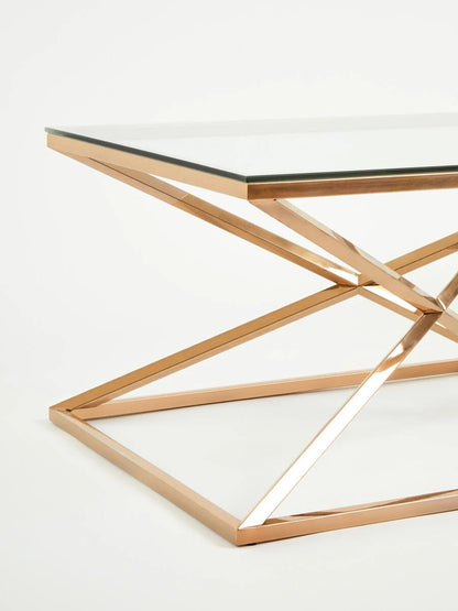 Allure Corseted Rose Gold Coffee Table