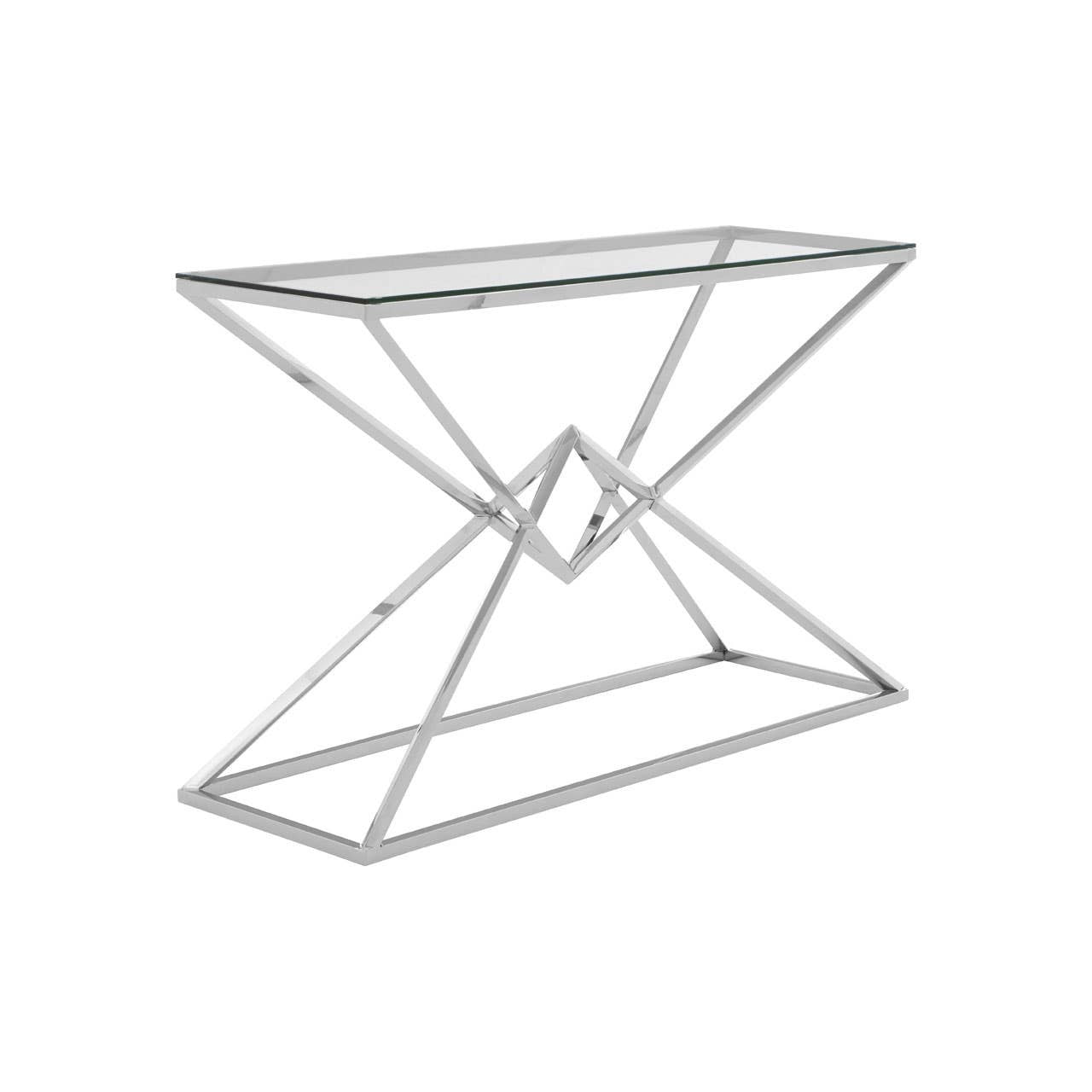 Allure Tempered Glass Rectangular Console Table