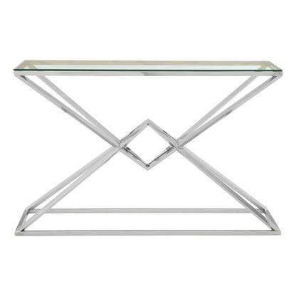 Allure Tempered Glass Rectangular Console Table
