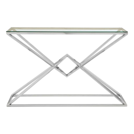 Allure Tempered Glass Rectangular Console Table