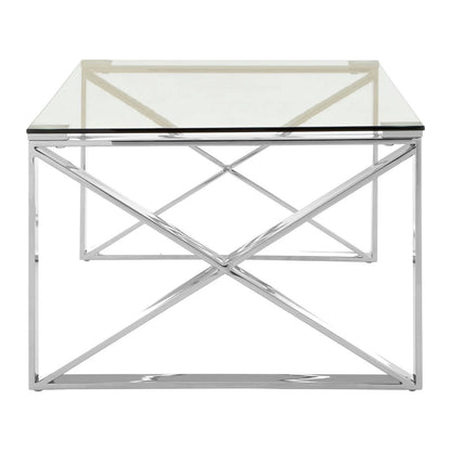 Allure Clear Glass Cross Legs Coffee Table
