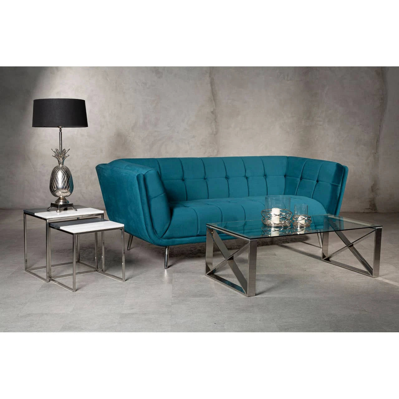 Allure Clear Glass Cross Legs Coffee Table
