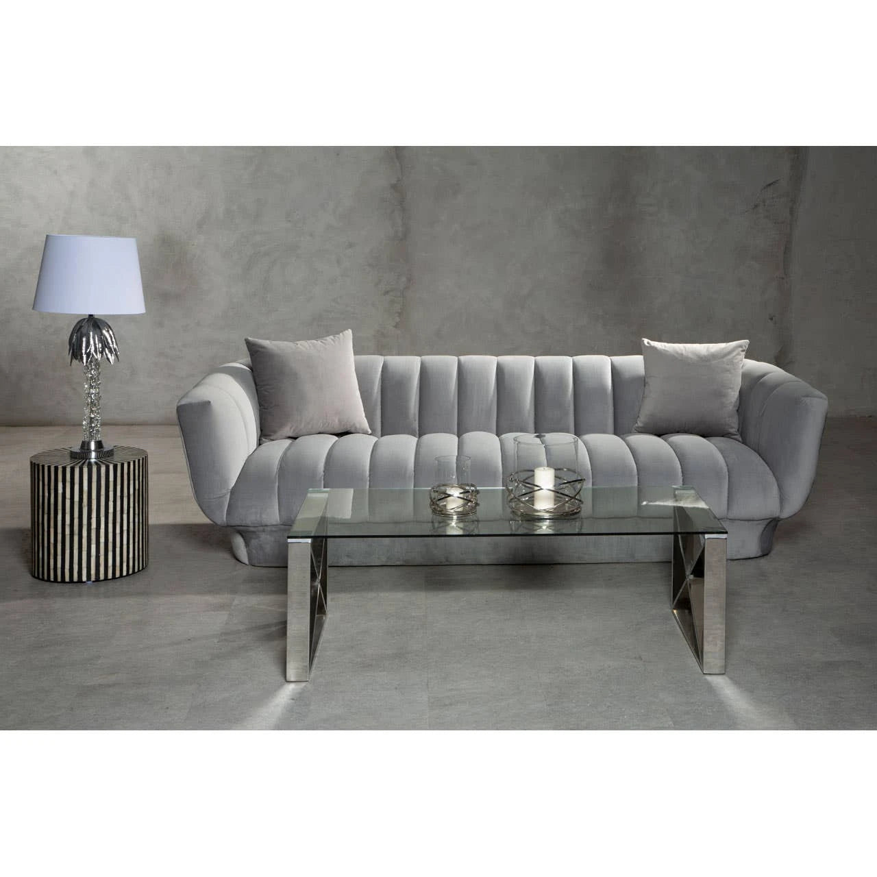 Allure Clear Glass Cross Legs Coffee Table