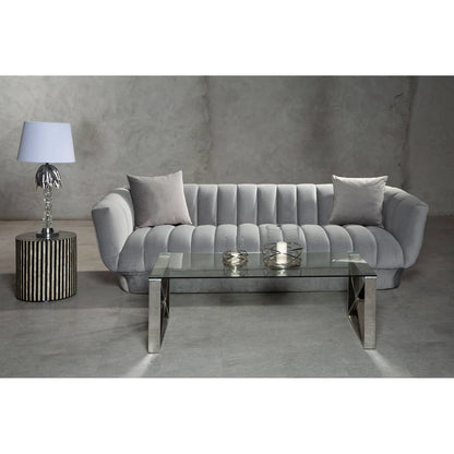 Allure Clear Glass Cross Legs Coffee Table