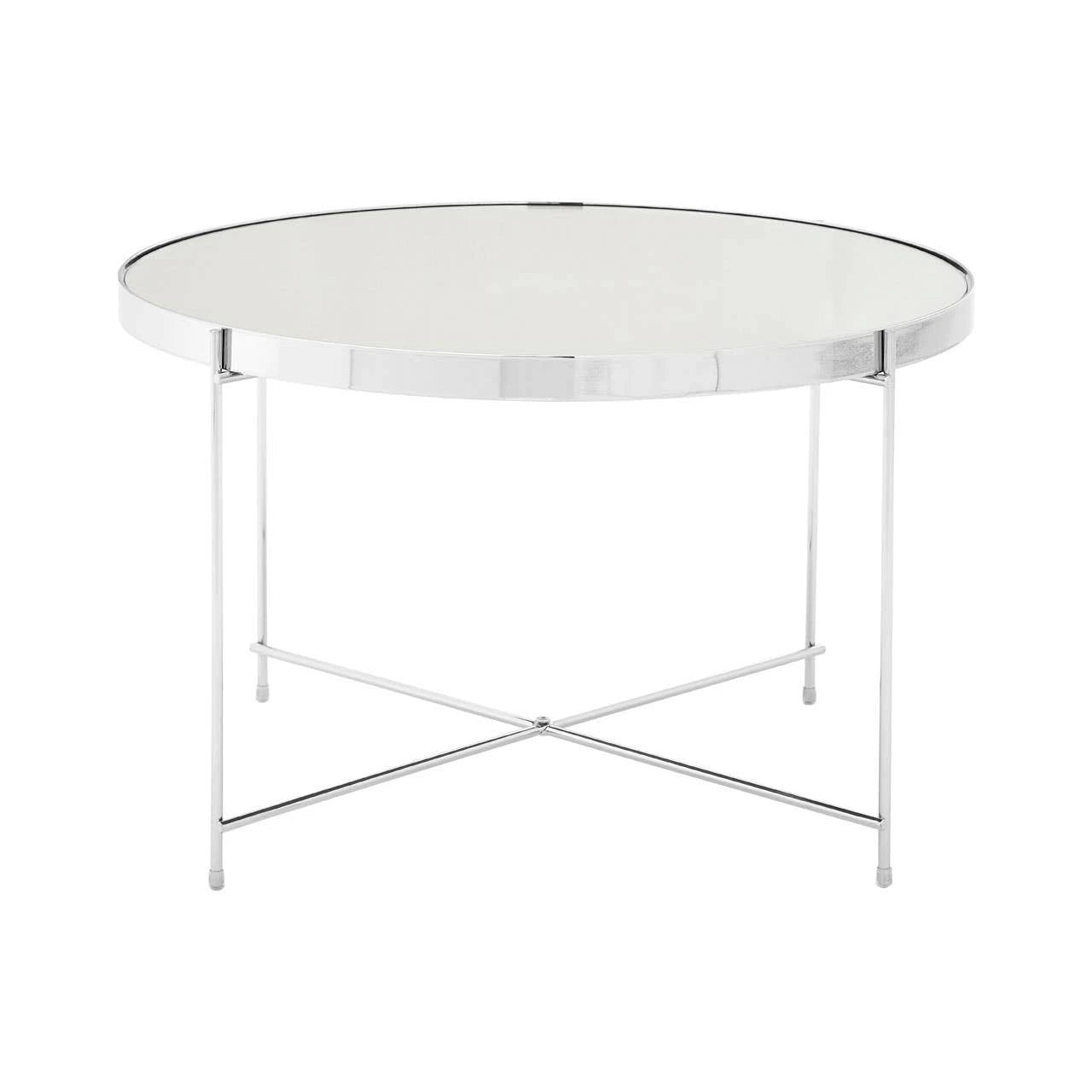 Allure Large Silver Mirror Side Table