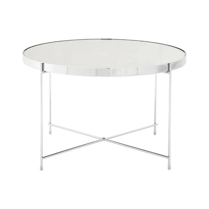 Allure Large Silver Mirror Side Table