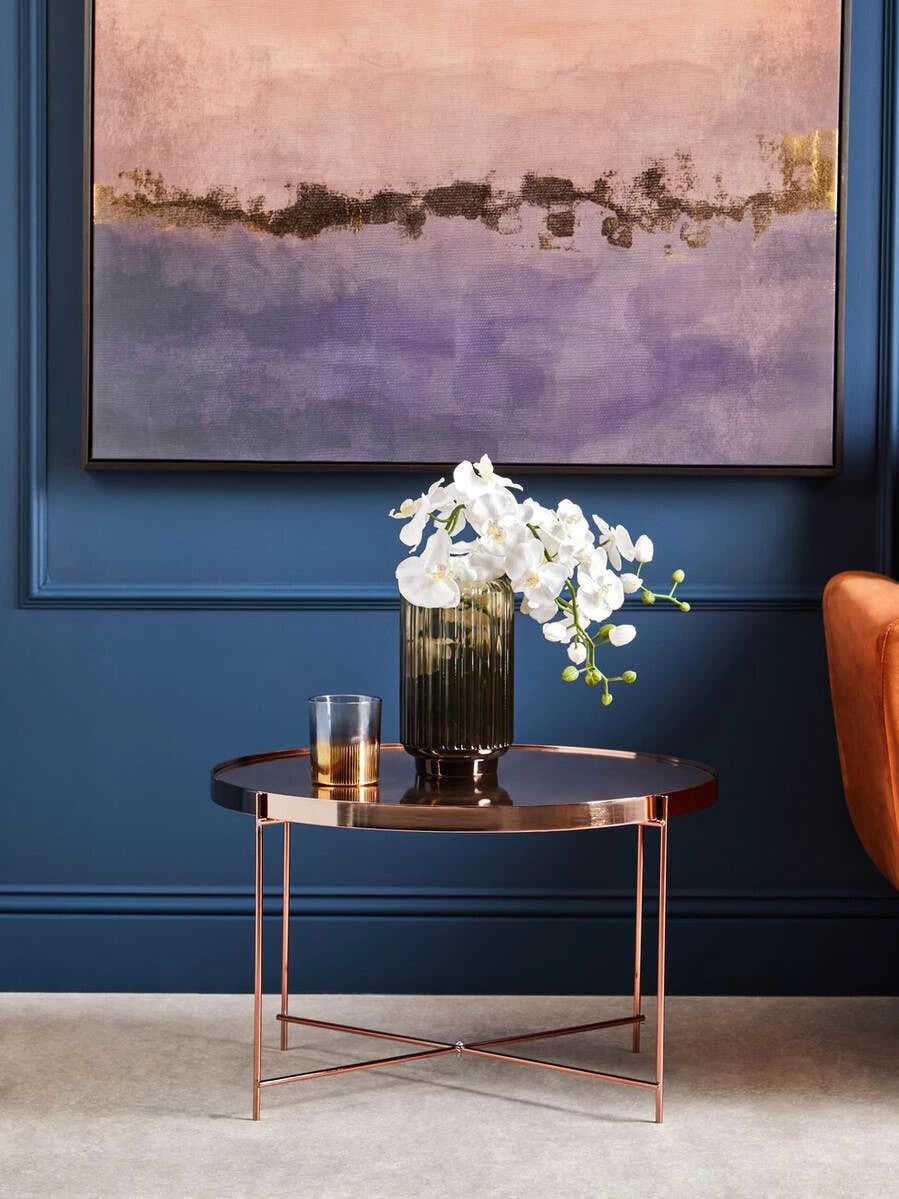 Allure Square Rose Gold and Marble Coffee Table