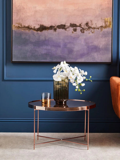 Allure Square Rose Gold and Marble Coffee Table