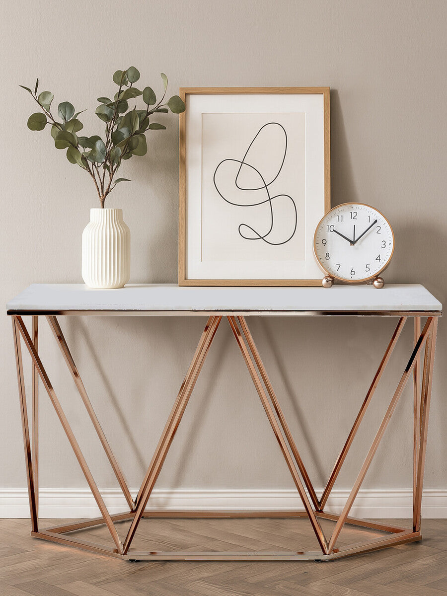 Allure Rectangular Champagne Console Table