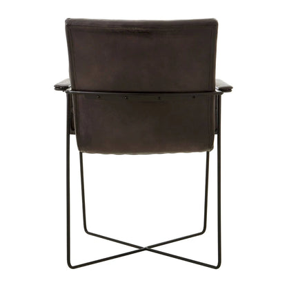 Buffalo Black Leather Quilted Chair