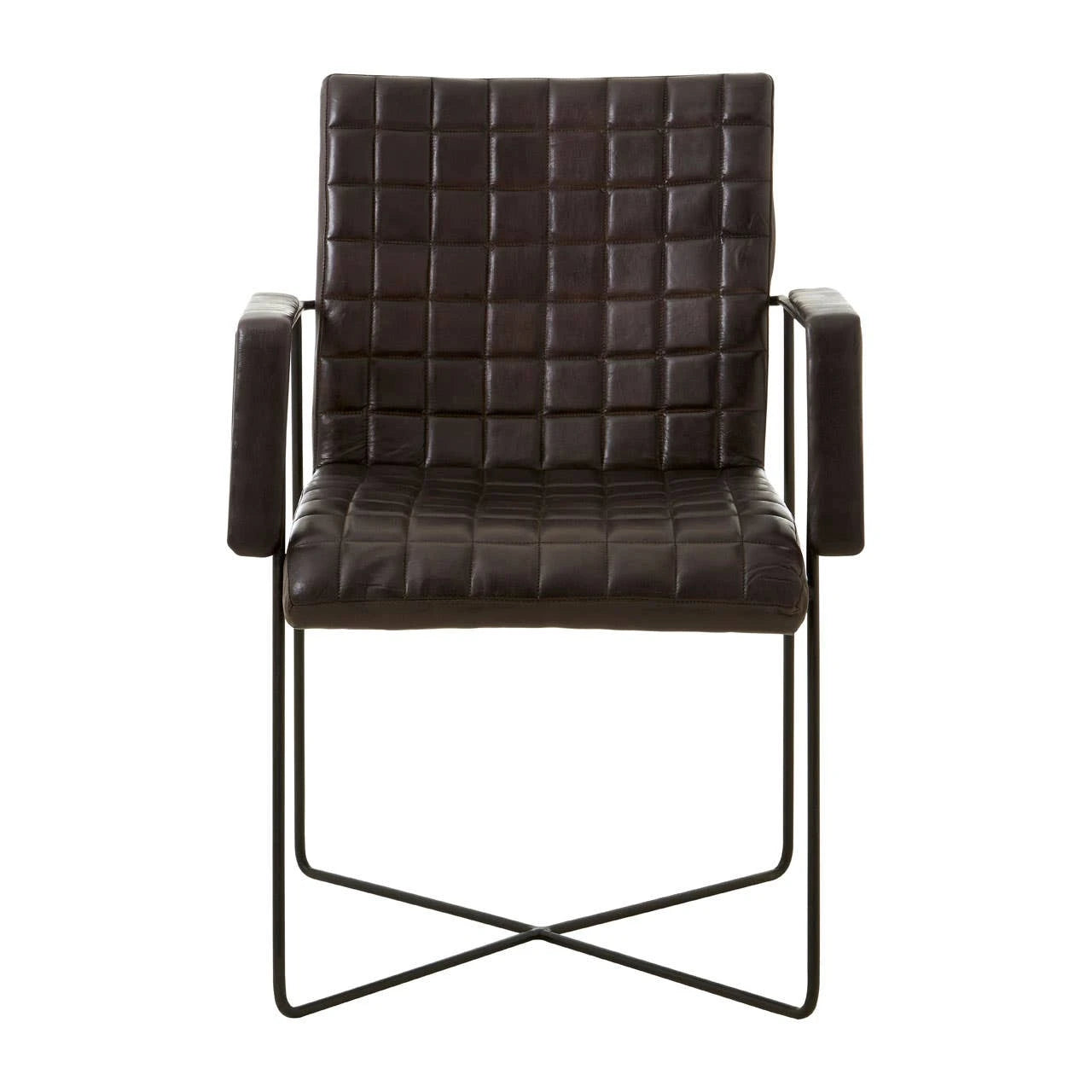 Buffalo Black Leather Quilted Chair