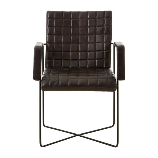 Buffalo Black Leather Quilted Chair