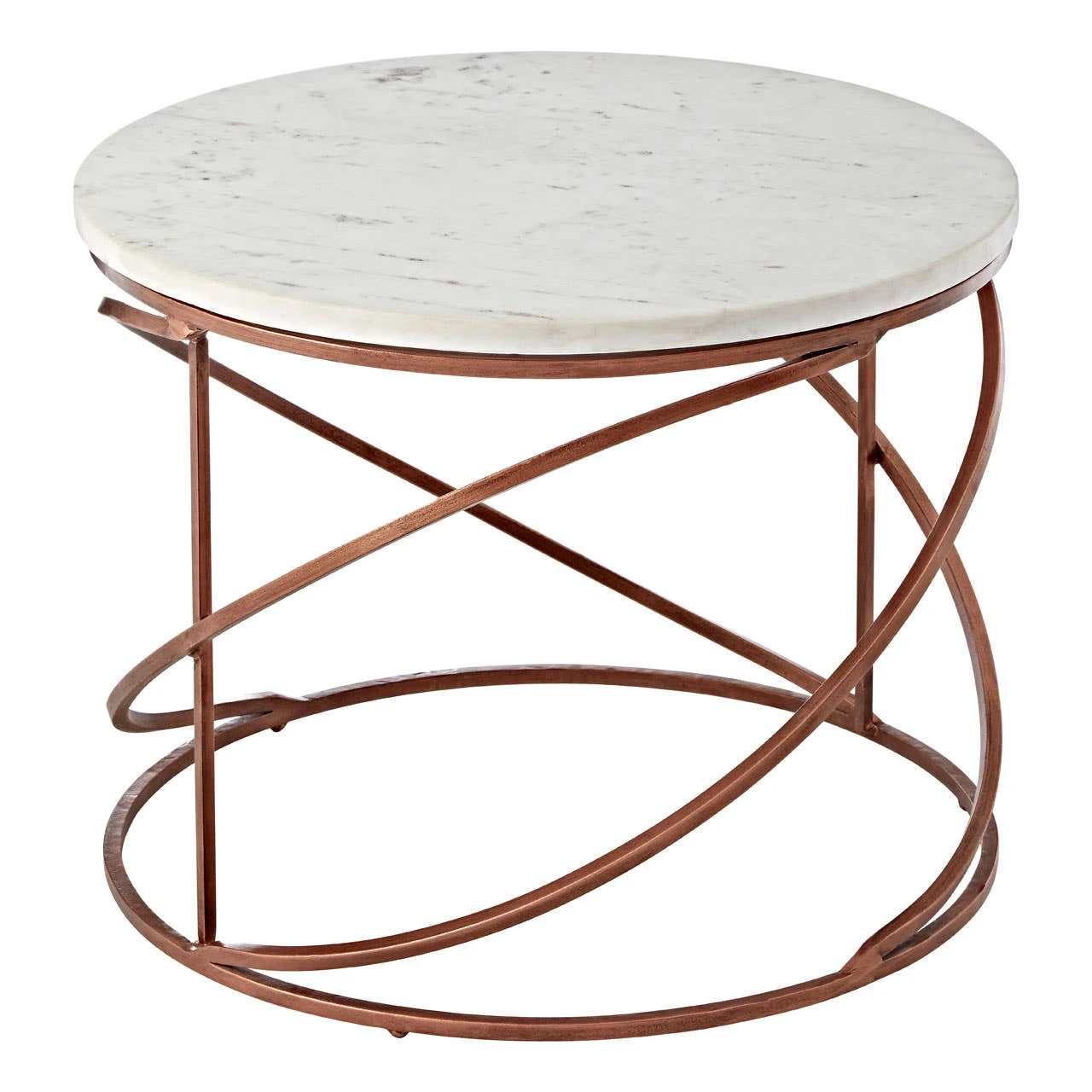 Nirav White Marble and Brass Finish Coffee Table