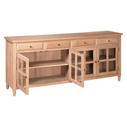 Lyon Oak Wood Sideboard in Washed Grey Finish