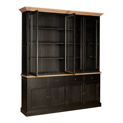 Lyon Black Oak Wood Large Cabinet
