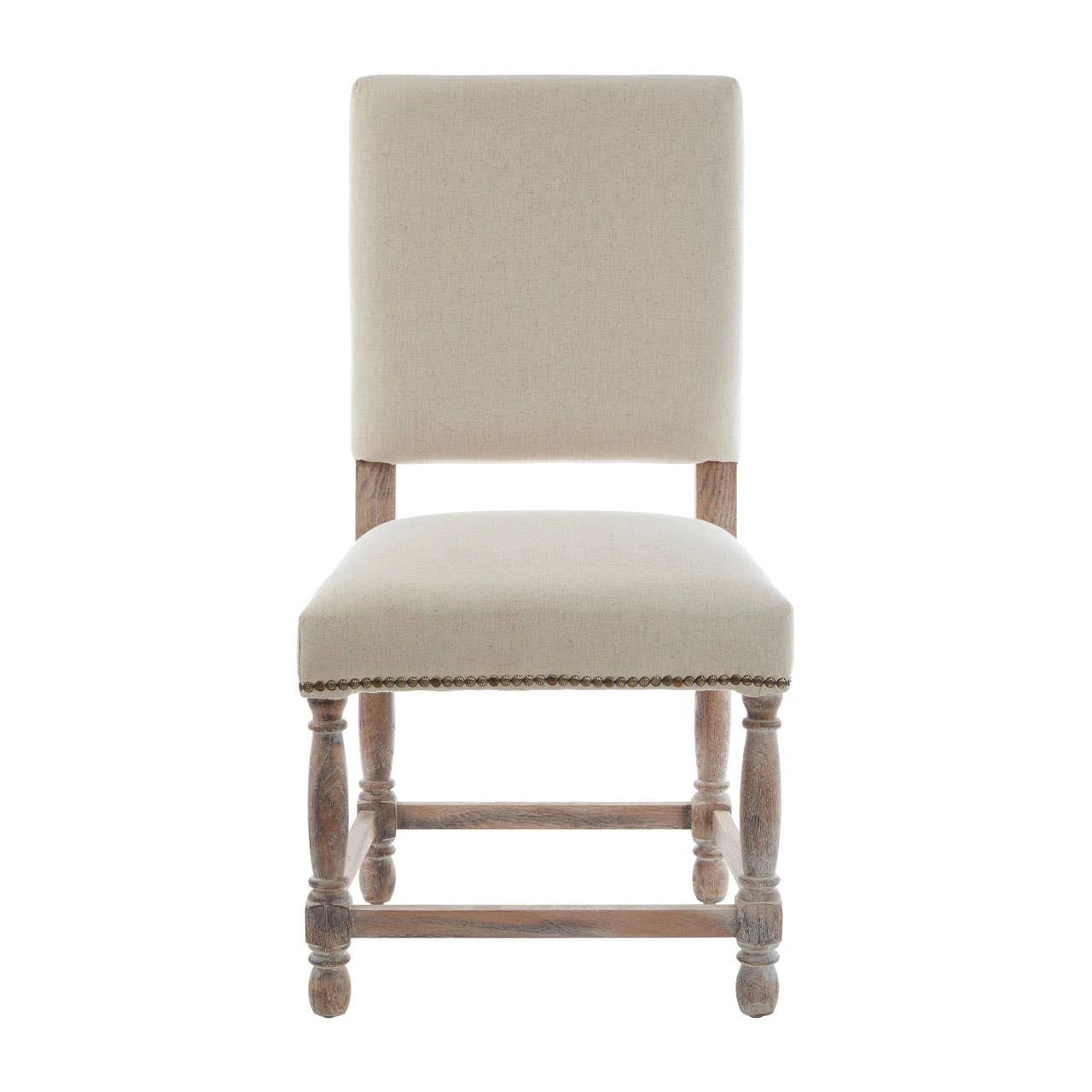 Lyon Linen Dining Chair with Oak Wood Whitewash Finish