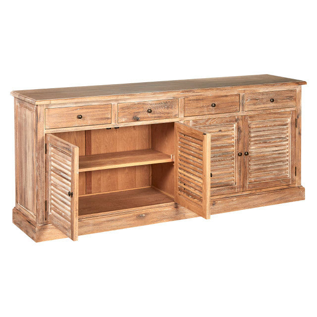 Lyon Oak Wood Sideboard with Whitewash Finish