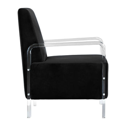 Clarence Black Velvet Armchair