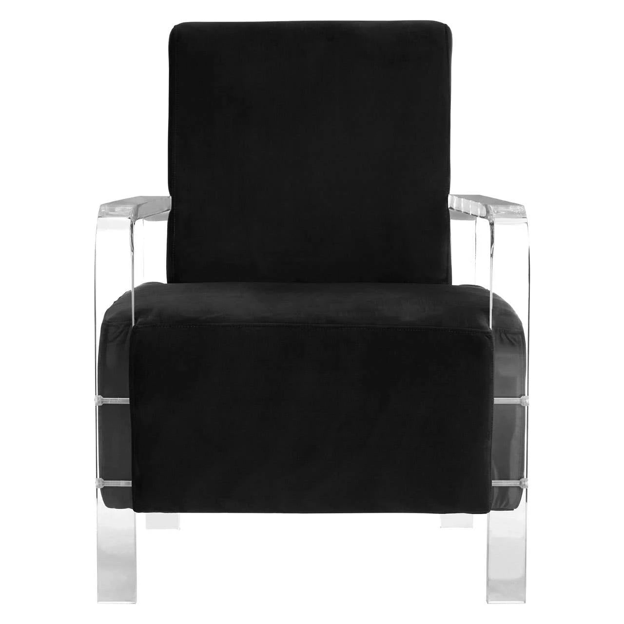 Clarence Black Velvet Armchair