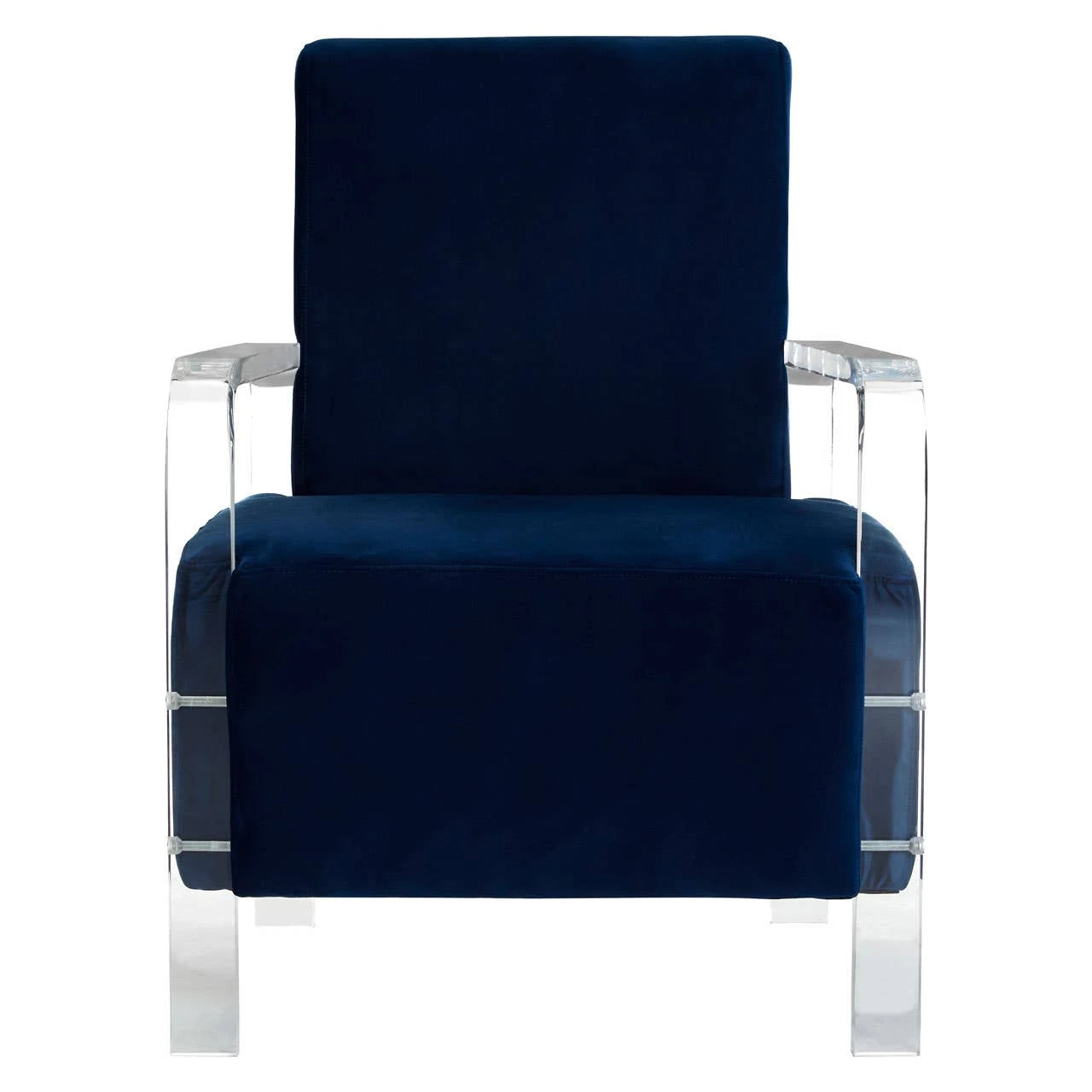 Clarence Navy Blue Velvet Armchair
