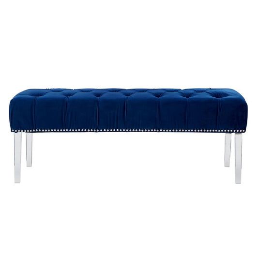 Clarence Blue Velvet Bench