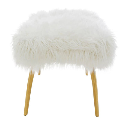 Clarence Fur Effect Bench with Gold Legs