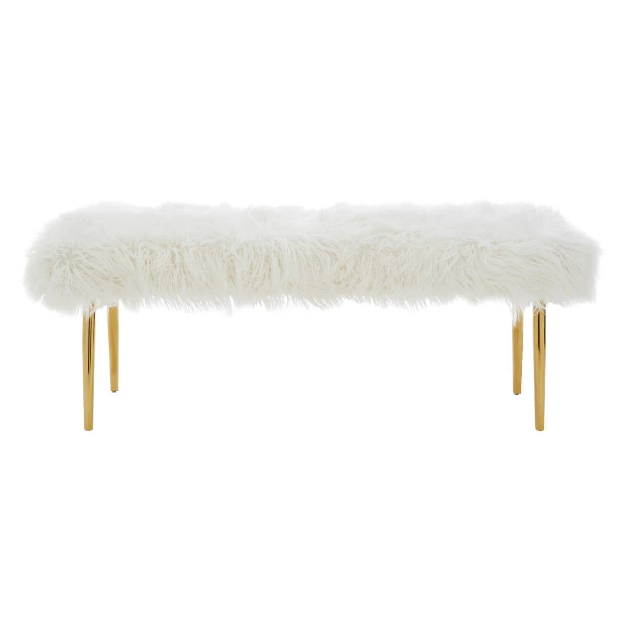 Clarence Fur Effect Bench with Gold Legs