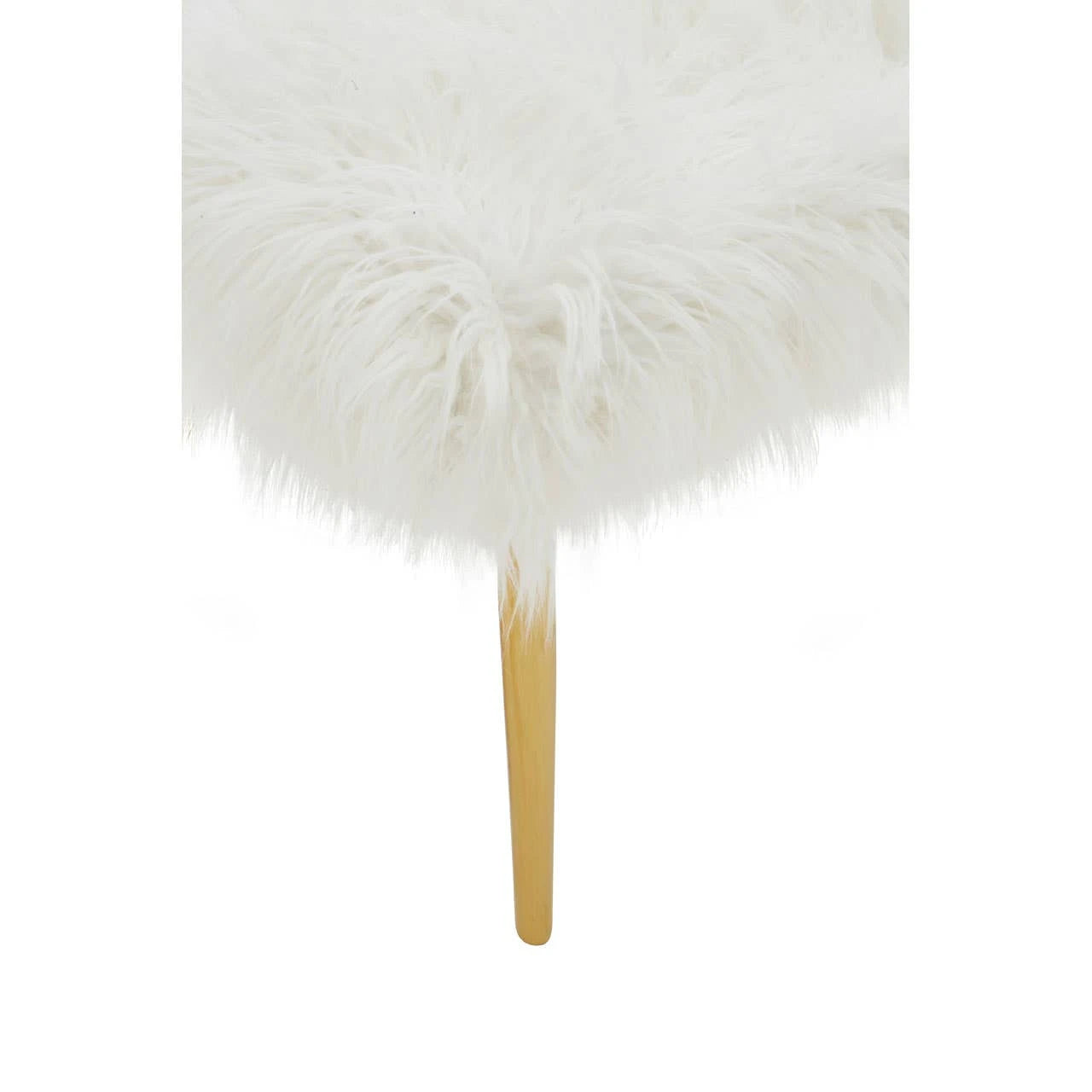 Clarence Fur Effect Bench with Gold Legs