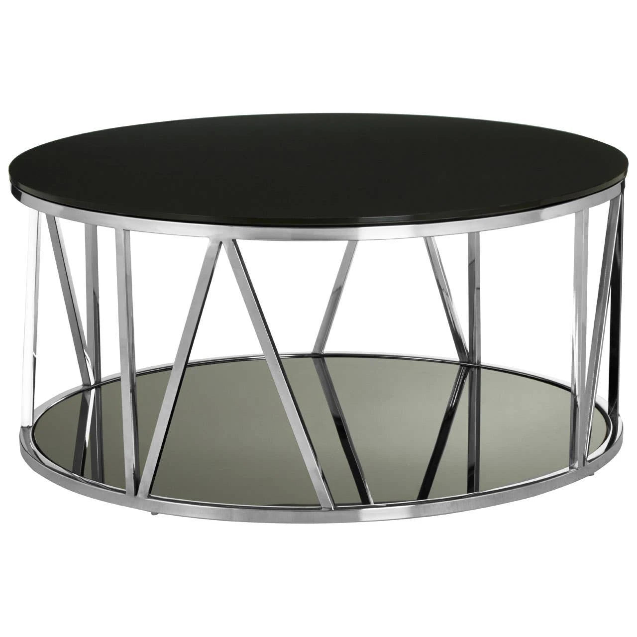 Alvaro Round Chrome Finish Coffee Table
