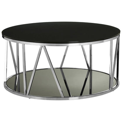 Alvaro Round Chrome Finish Coffee Table