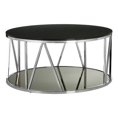Alvaro Round Chrome Finish Coffee Table