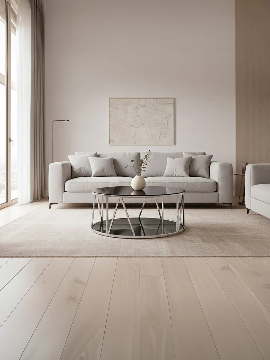 Alvaro Round Chrome Finish Coffee Table