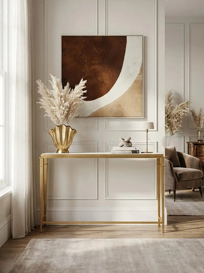 Alvaro Console Table with White Marble Top