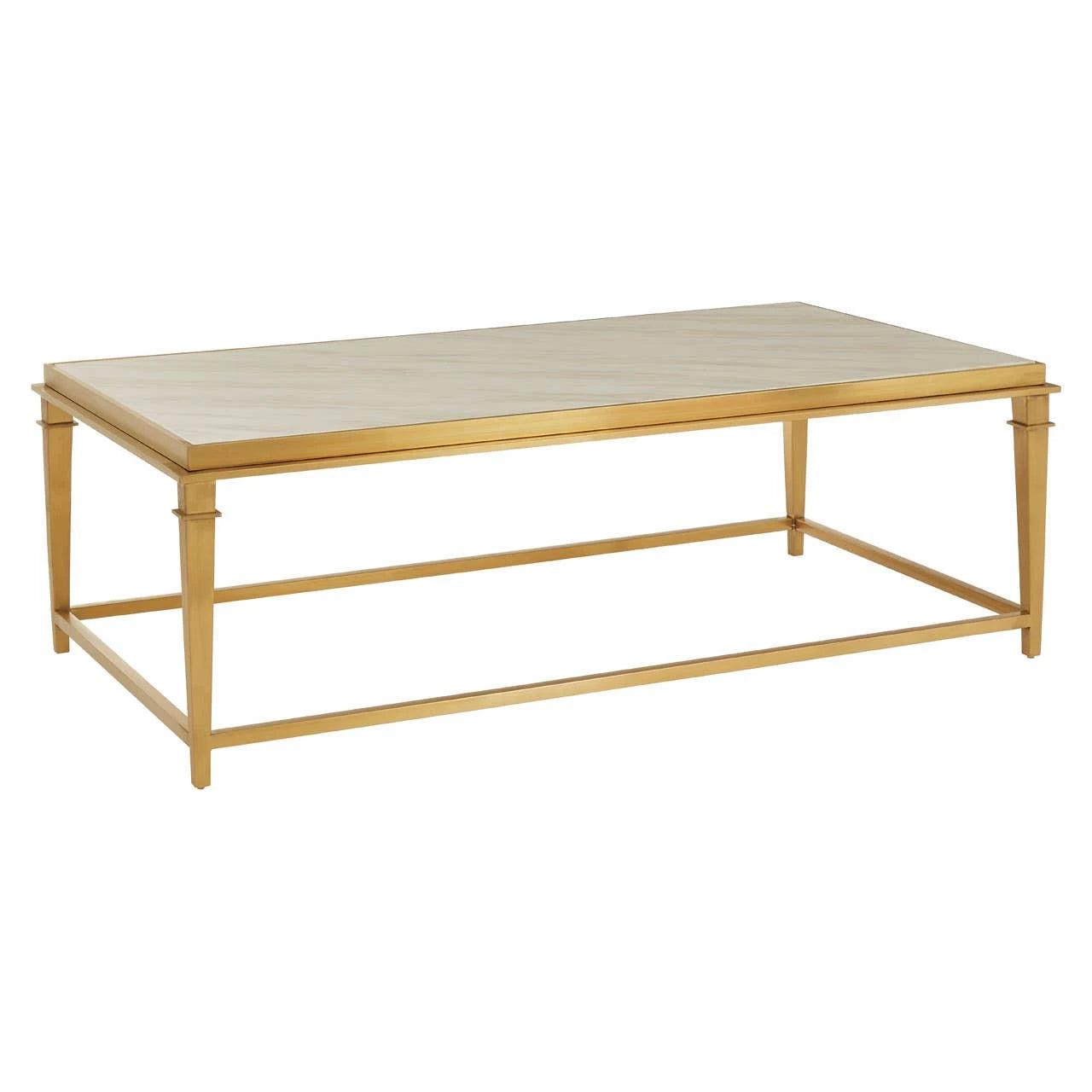 Alvaro Rectangular Coffee Table with White Marble Top